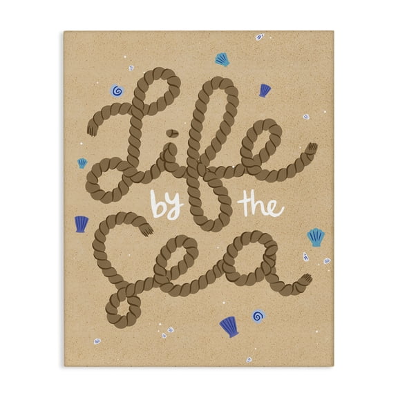 Stupell Industries Traditional Life By Sea Nautical Rope Canvas Art, 16 x 20, by Deborah Curiel