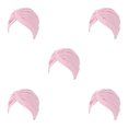 thumbnail image 2 of Sonducket Musulmán Turbante Hijabs Caps Frente Turbantes Sombreros Indian Bonnet Algodón Plisado Elasticidad Beanie Chemo Headwear rosa Type2 NO2, 2 of 6