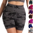 thumbnail image 2 of Umfun Marble Ink Wash Printed Seamless Yoga Shorts High Elastic Breathable Shorts for Yoga Fitness Gym and Trendy Street Casual Wear, 2 of 9