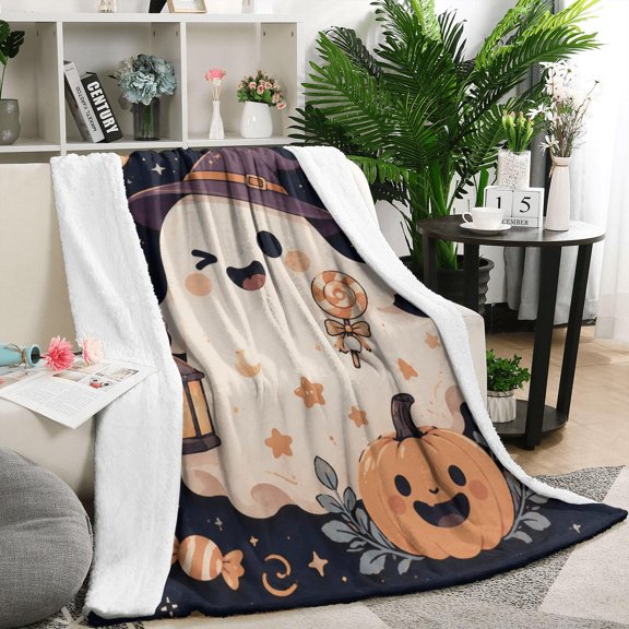 Halloween Fleece Throw Blanket 50x60 Anti Pilling Cozy Warm