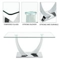 thumbnail image 4 of Sumdeal Modern Minimalist Dining Table and Chair Set: 6-8 Person Tempered Glass Dining Table and 4/6 Buckle-Back PU Chairs, Complete Kitchen/Dining Room Furniture for Home and Office, 4 of 8