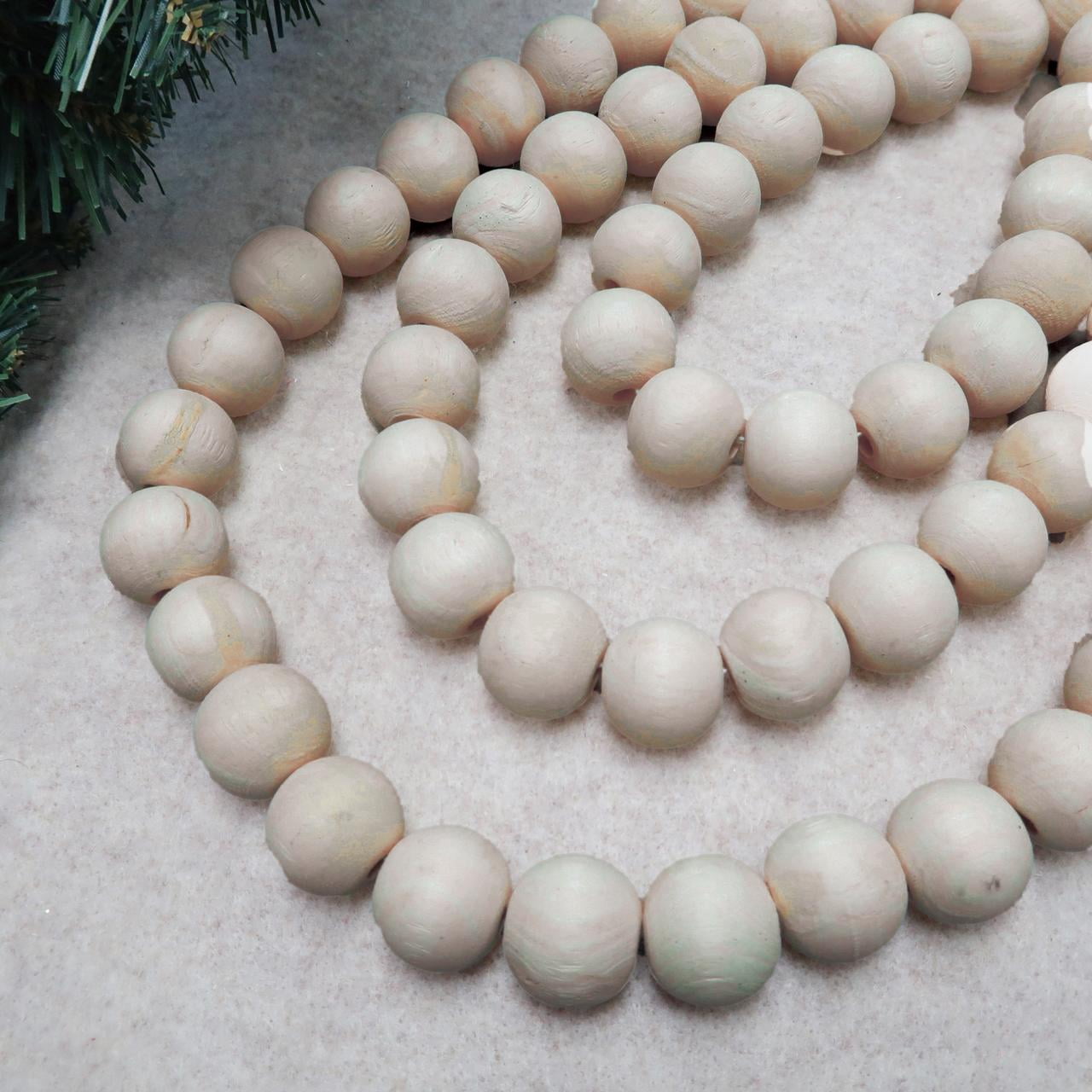 Holiday Time Natural Wood Bead Garland, 6'