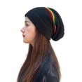 thumbnail image 5 of Jiibva Fashion Rasta Beanie Hat Winter Hats Ribbed Knitted Hat Peaked Cap Single Ring Ribbed Knit for Woman, 5 of 7