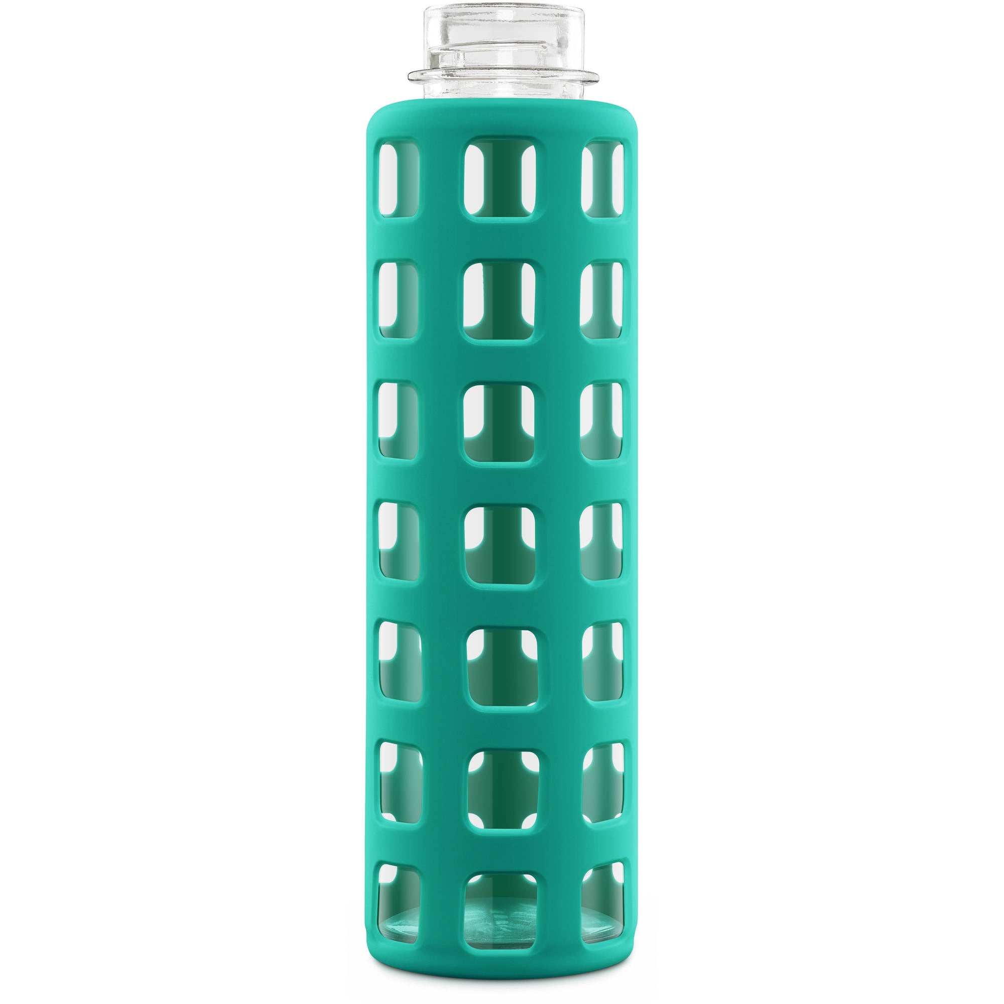 Ello 20 oz Gray Glass Water Bottle with Flip-Top Lid 