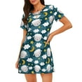 thumbnail image 1 of Easygdp Chemise de Nuit Douce Rêve d'Agneau pour Femmes Manches Courtes Décontractée Imprimée, 1 of 6