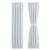 Blackout French Door Curtain - Soft Fabric Heavy-Duty Rod Pocket Door Curtain for Privacy Window Drapery Curtain For Door Window White 64*102cm