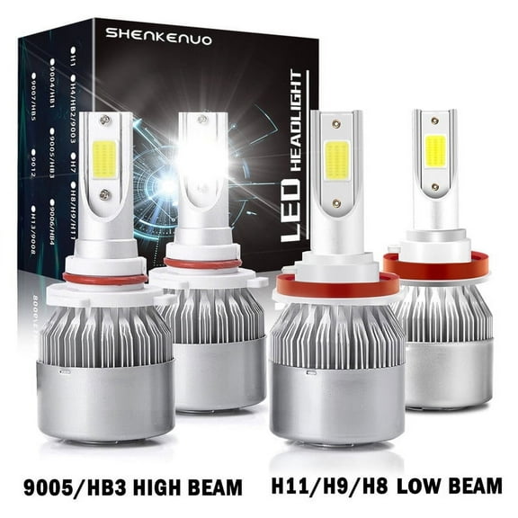 For Dodge Ram 1500 2500 w/o projector 2013-2022 Led Headlight Bulbs 9005 H11 High&Low Beam 4pcs