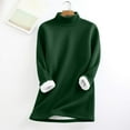 thumbnail image 2 of ManxiVoo Women's Mock Neck Thermal Lined Pullover Sweatshirt Cozy Winter Long Sleeve Casual Comfort Wear L Size Blackish Green, 2 of 7