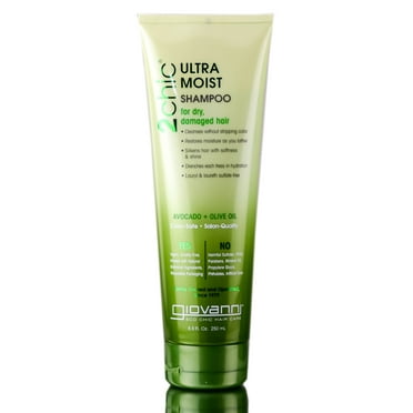 GIOVANNI 2chic Ultra Moist Shampoo, 8.5 oz. Avocado & Olive Oil, Creamy Hydration Formula, With Aloe Vera & Shea Butter, Sulfate Free, No Parabens, Color Safe (Pack of 1)