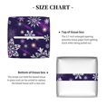 thumbnail image 5 of Yiaed Christmas Purple Snowflakes Print Tissue Box Cover, PU Leather Decorative Organizer for Tabletop, Bathroom, Car, Office Creative Decorative, 5 of 7