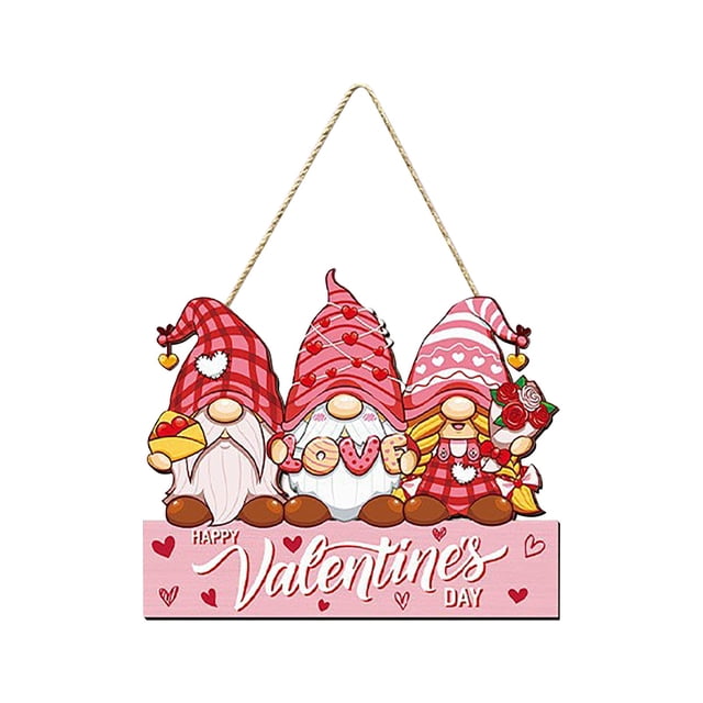Décoration de Porte Ronde de la Saint-Valentin Logo Suspendu Décoration Murale Amour