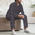 thumbnail image 7 of Salouo Bat Purple Print Button-Front Long Sleeve Pajama Set for Men, Soft 2Pjs Men's Long Sleeve Sleepwear-X-Large, 7 of 7