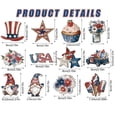 thumbnail image 2 of 12Pcs Patriotic Decorative Wooden Signs, USA American Flag Star Gnome Truck Cupcake Floral Designs for Independence Day, 4th of July, Memorial Day, Labor Day, Home Room Table Wall Decor - Rustic Vint, 2 of 8