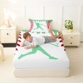 thumbnail image 4 of Erosebridal Mint Dripping Baseball Stitch & Hitter Silhouette Graphic Twin Sheet Sets 3pcs, Baseball Graphic Bedding for Boys And Girls Kids,Lightweight Room Decor, 4 of 5