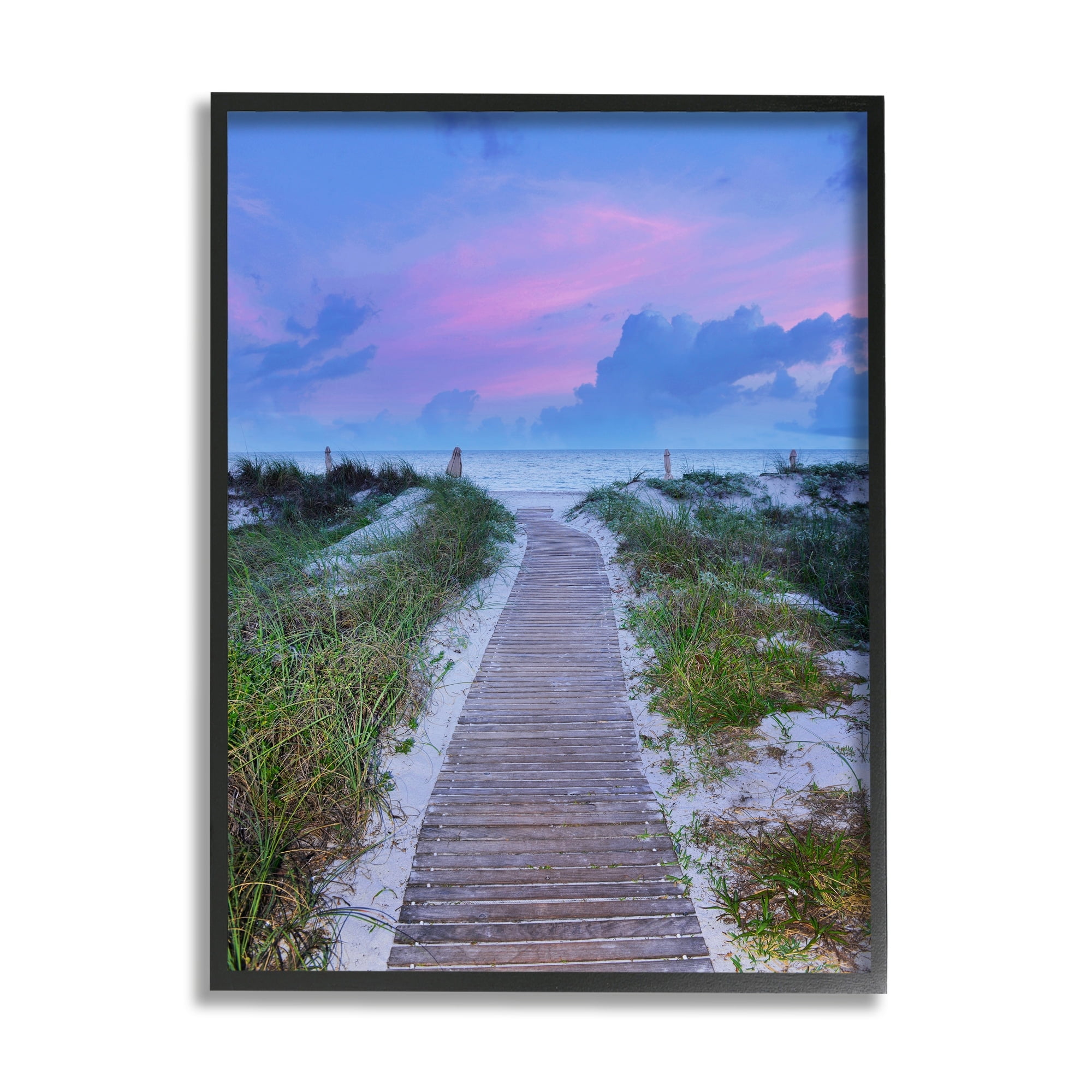Stupell Industries Cool Beach Sunset Pink Sky Wooden Plank Path, 11 x 14,Design by Jack Reed