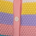 thumbnail image 4 of GYRATEDREAM Toddler Girls Cardigan Sweater Kids Uniform Tops Crew Neck Long Sleeve Rainbow Srtipe Sweaters 1-8 Years, 4 of 5