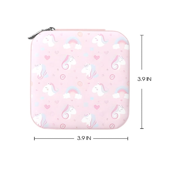 Leather Travel Jewelry Storage Box - Portable Jewelry Organizer - Pink Unicorns
