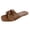 Brown, variant on Sandals For Women Square Toe Flower Double Band Solid Basic Flat Shoes Casual Daily Wear White 41