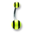 thumbnail image 2 of Stainless Stl Curv BB w Acrylic Neon Layered Balls 14G (1.6mm) 7/16 (12 Stainless Steel, 2 of 2