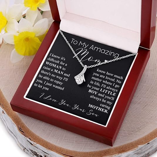 Alluring Necklace Personalized gift for Christmas Day, To My Beautiful Mom Necklace, Christmas Day gift from Son, Mom Day gift for Mother, Sentimental gift