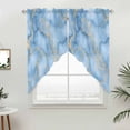 thumbnail image 5 of Light Blue Marble Kitchen Window Curtains, Swag Curtains Valance for Bedroom Living Room Bathroom, Ink Painting Art Luxury Modern Rod Pocket Window Treatment Curtain Block Drapes 2 Panels 36"x36", 5 of 9