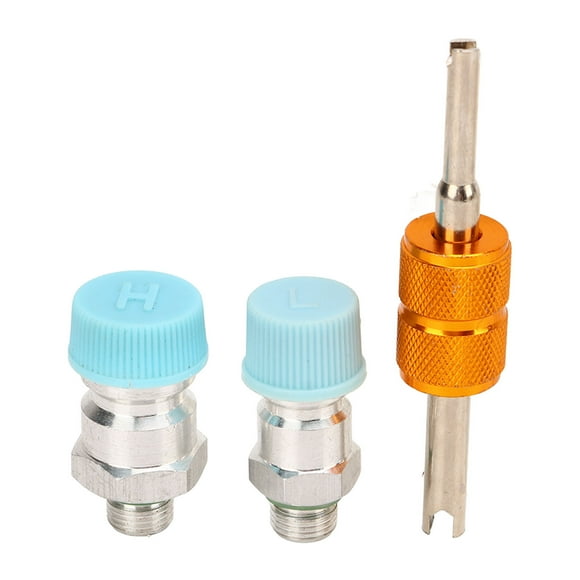 Car AC Valve Core Cap Kit,3pcs Air Conditioning Valve Air Conditioning Valve Core Kit Cap Valve AC System Seal Kit Smart Functionality
