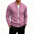 thumbnail image 4 of Men's Lightweight Jackets Casual Light Jackets for Men Waffle Bomber Jacket Varsity Coat with Zipper, 4 of 5