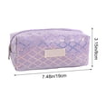 thumbnail image 3 of PYURTEP Pencil Case Glittery Rhombus Pattern Pencil Pouch Large Capacity Pencil Bag Portable Zipper Pouch for Stationery, School, Office, 3 of 7
