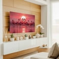 thumbnail image 3 of Indoor Elastic TV Cover 24", Red Flamingos TV Display Protector for LCD Desktop TV Hanging TV, Tropical Animal Romantic Silhouette at Dusk Sunset Glow Decorative TV Screen Dust Proof Cover Protection, 3 of 9