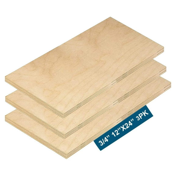 3/4" x 12" x 24" Baltic Birch Plywood – B/BB Grade (Package of 3) Arts and Crafts, School Projects and DIY Projects, Drawing, Painting, Kitchen, Cabinets