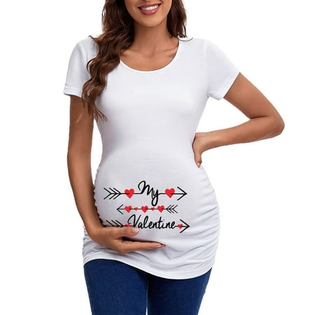 

Maternity Shirt 3x Womens Maternity Short Sleeve Crew Neck Cute Funny Graphic Ruched Sides T Shirt Tops Pregnancy Tunic Blouse Maternity