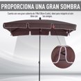 thumbnail image 4 of Sombrilla Rectangular de Jardín 198x130x240 cm Parasol de Aluminio con Función de Inclinación para Terraza Patio Exterior esquí esquí Gafas de esquí, 4 of 5