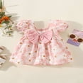 thumbnail image 2 of Robe Bébé Fille à Manches Courtes à Col Rond Floral Bowknot A-line, 2 of 9