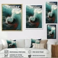 thumbnail image 4 of Designart "Vermilion And Viridian Wave Vibrant Marvel" Coastal Floater Framed Wall Decor, 4 of 5