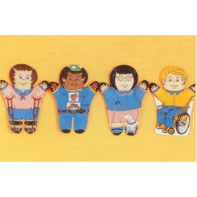 Dexter Educational Toys DEX830B Ensemble de Marionnettes 4 Pcs pour Besoins Spéciaux - Africain-Américain