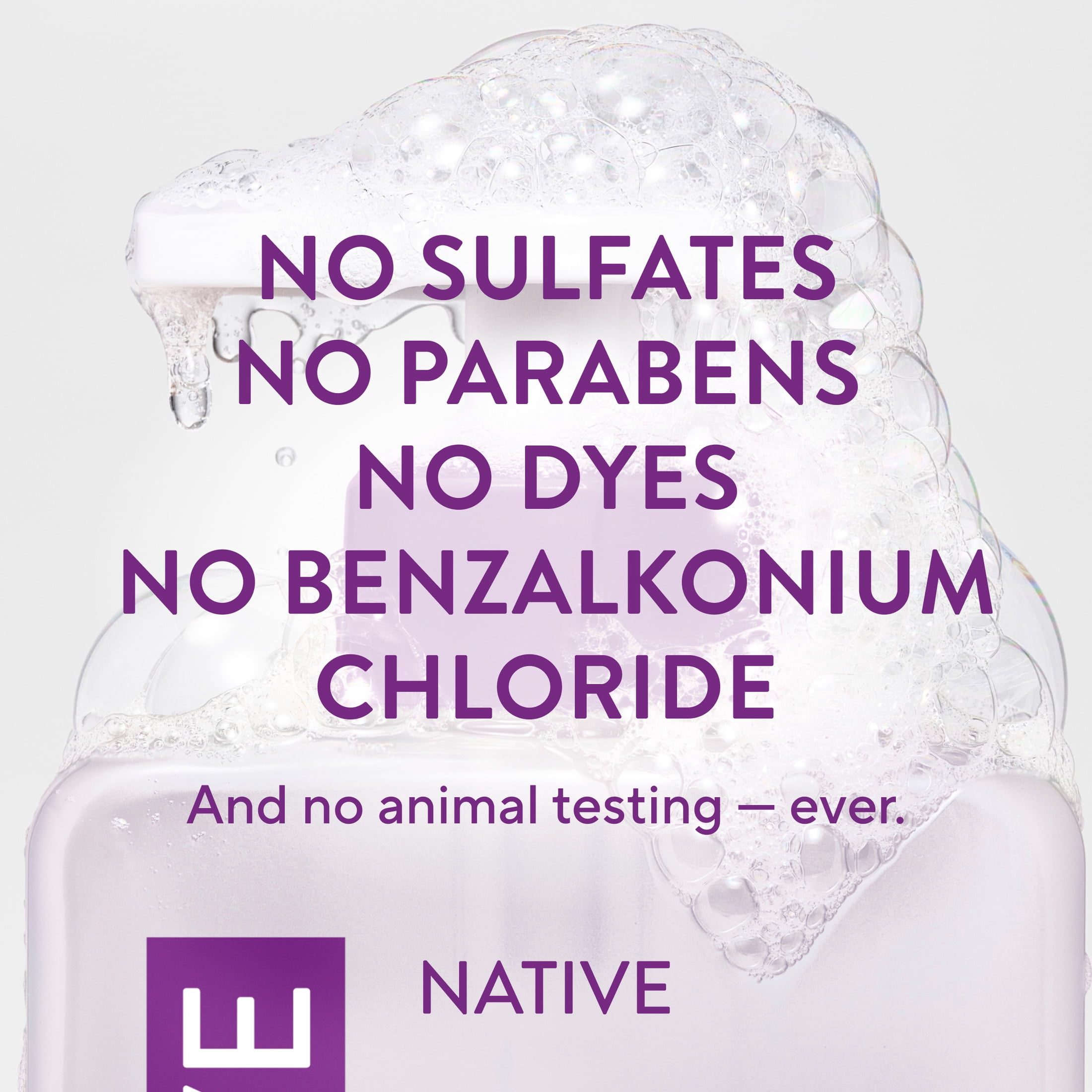 Native Liquid Hand Soap, Lavender & Rose, Non-drying, Naturally Derived Cleansers, Sulfate Free, 13 fl oz