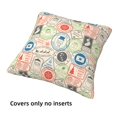 thumbnail image 3 of Throw Pillow Covers, Postmark Pattern Christmas Soft Square Pillow Cases with Invisible Zipper for Couch Bed Sofa, Farmhouse Fall Home Decor 20"x20", 3 of 7