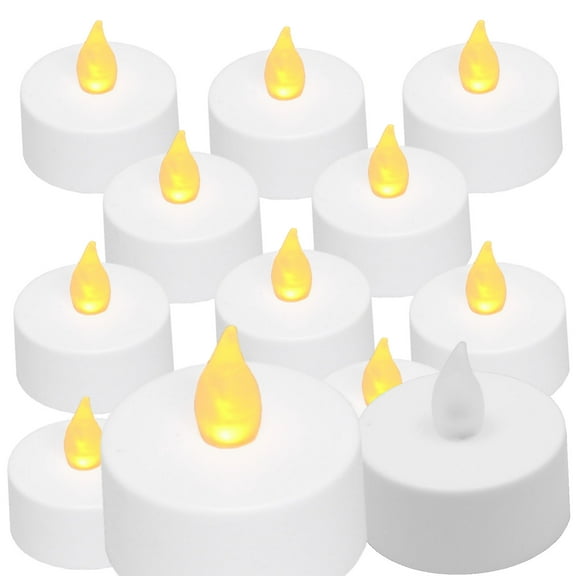 Flickering Tea Lights Amber  10 pieces