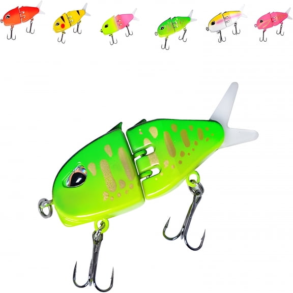 BESTSKY Mini Glide Bait for Bass Fishing Small Glide Multi-Jointed Swimbait Wobbler Slow Sinking Swimming Bait with Double Hook for Freshwater Saltwater Bass Trout Pike Fishing