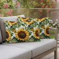 thumbnail image 4 of Spring Flower Pillow Covers 2 Pack Sunflower Leaf Pillowcase Waterproof Outdoor Throw Pillow Cover for Patio Balcony Rectangular Cushion 20”x12”, 4 of 9
