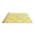 thumbnail image 2 of Ahgly Company Machine Washable Indoor Round Oriental Yellow Industrial Area Rugs, 4' Round, 2 of 4