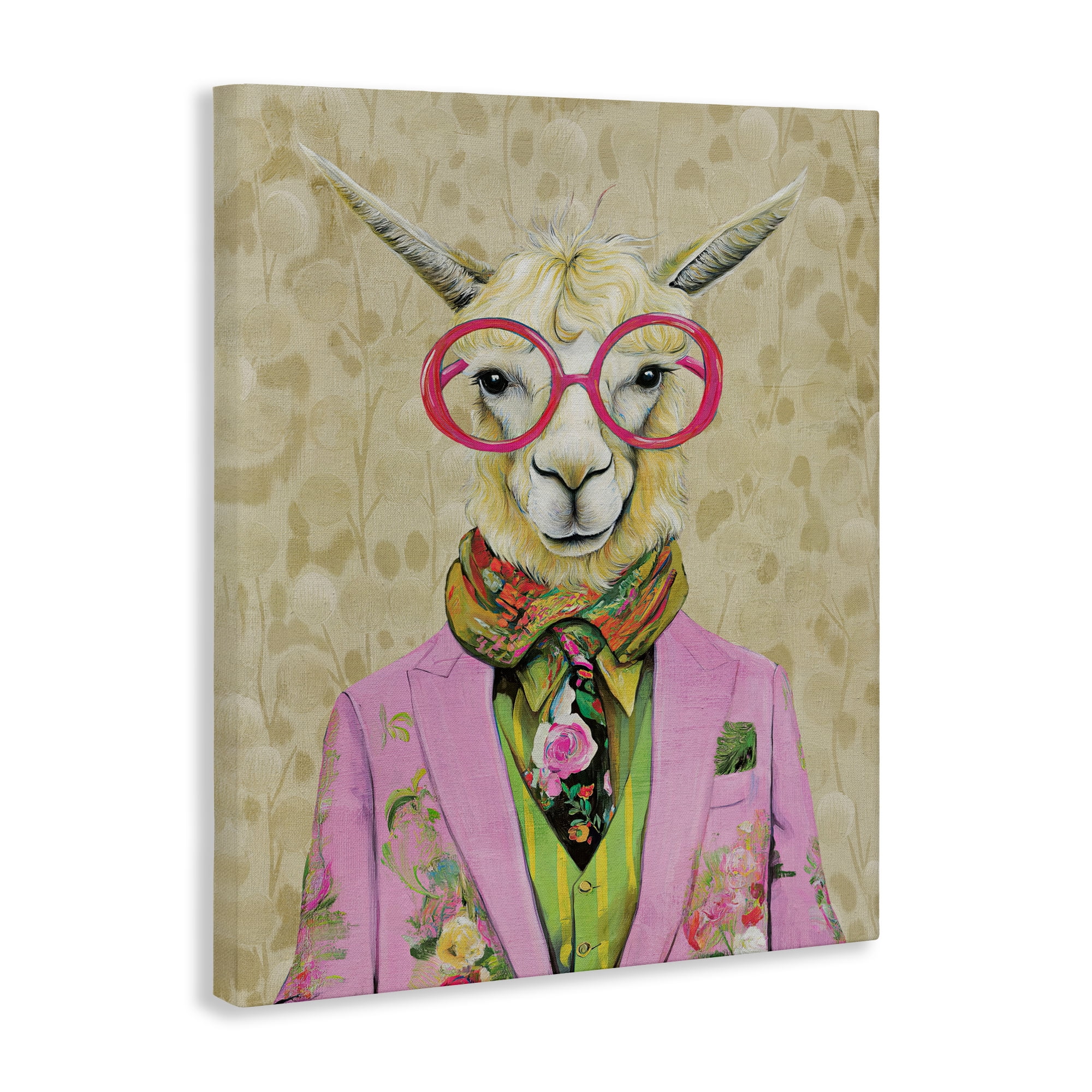 Stupell Industries Stylish Llama with Glasses Canvas Wall Art, design by Svetlana Aleynikova