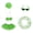 Green, variant on Summer Bikini Outfit for Large Yard Goose Statue – Includes Bikini Top & Skirt, Sun Hat, Heart Sunglasses, Inflatable Swim Ring