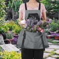 thumbnail image 6 of Gardening Apron with Pockets, Harvest Pouch, Adjustable Straps Harvest Apron with Large Pouch, for Gardening Weeding Gray, 6 of 9