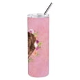 thumbnail image 3 of Newfoundland Pink Flowers Double Walled Stainless Steel 20 oz Skinny Tumbler, 3 of 3