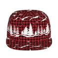 thumbnail image 2 of Fotbe Christmas Tree Buffalo Plaid Flat Bill Visor Cap Classic Snapback Hat Polyester Foam Trucker Hat Trucker Cap Adjustable Baseball Cap, 2 of 9