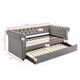 thumbnail image 6 of CoSoTower Luxurious 1PC Modern Aesthetic Beautifully Button Tufted Nailhead Trim Design Daybed Built-In Pull-Out Trundle Bed Living Space Guest Room Bedroom Dove Gray, 6 of 7