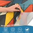 thumbnail image 3 of Yayeee Kitchen Curtains Tier Pair Light Filtering 27"x24" Rod Pocket Short Cafe Window Panel, Red Geometric, 3 of 7