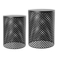 thumbnail image 5 of ToppiJoy 2PCs Outdoor Freestanding Side Table,Cylindrical Small Accent Table, Metal Modern Conner Table, Indoor End Table for Porch,Backyard(Black), 5 of 22