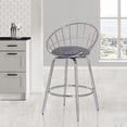 thumbnail image 6 of Hillsdale Furniture Bullock Padded Seat Metal Swivel Counter Height Stool, Silver Gray Velvet, 6 of 8